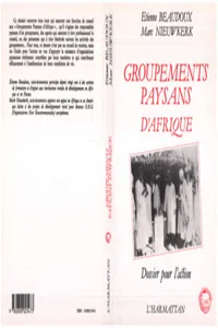 Groupements paysans d'Afrique Noire_cover