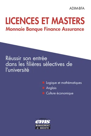 Licences et Masters Monnaie Banque Finance Assurance