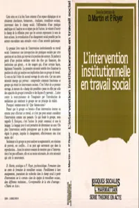 L'INTERVENTION INSTITUTIONNELLE EN TRAVAIL SOCIAL_cover