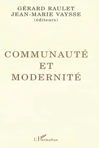 Communauté et modernité_cover