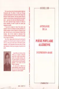 Anthologie de la poésie populaire algérienne d'expression arabe_cover