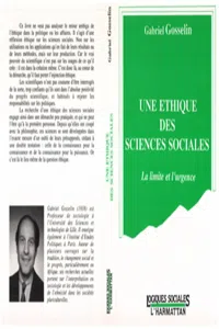 Une éthique des sciences sociales_cover