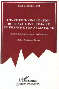 L'institutionnalisation du travail intérimaire en France et en Allemagne_cover