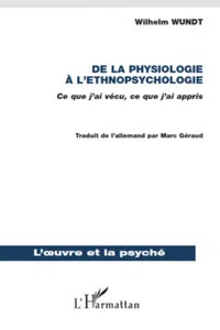 De la physiologie à l'ethnopsychologie_cover