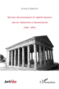 Recueil des jugements et arrêts rendus par les tribunaux à Madagascar_cover