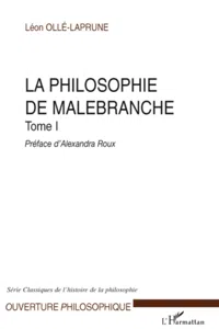 La philosophie de Malebranche Tome I_cover