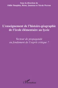 L'enseignement de l'histoire-géographie de l'école élémentaire au lycée_cover