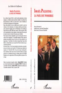 Israël Palestine : la paix est possible_cover