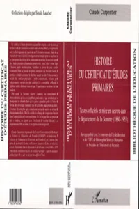 Histoire du certificat d'études primaires_cover