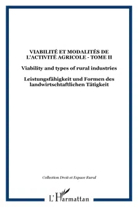 Viabilité et modalités de l'activité agricole - Tome II_cover