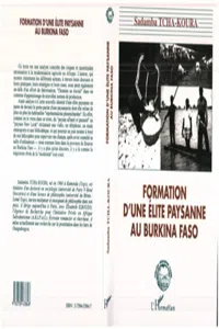 Formation d'une élite paysanne au Burkina-Faso_cover