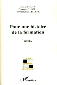 Pour une histoire de la formation_cover