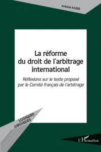 La réforme du droit de l'arbitrage international_cover