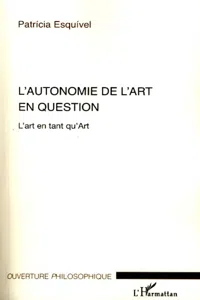 L'autonomie de l'art en question_cover