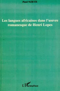 Les langues africaines dans l'oeuvre romanesque de Henri Lopes_cover