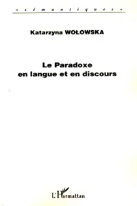 Le paradoxe en langue et en discours_cover