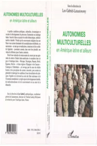 Autonomies multiculturelles en Amérique latine et ailleurs_cover