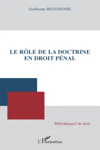 Le rôle de la doctrine en droit pénal_cover