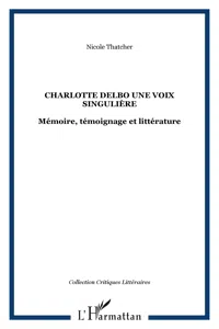 Charlotte Delbo une voix singulière_cover