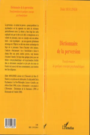 DICTIONNAIRE DE LA PERVERSION