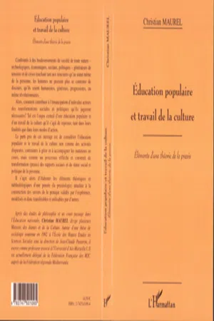 ÉDUCATION POPULAIRE ET TRAVAIL DE LA CULTURE