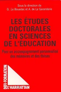 Les études doctorales en sciences de l'éducation_cover