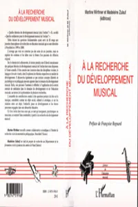 A la recherche du développement musical_cover