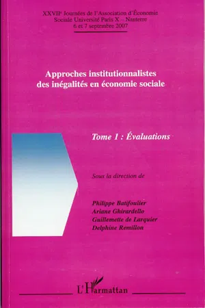 Approches institutionnalistes des inégalités en économie sociale