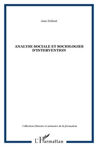 Analyse sociale et sociologies d'intervention_cover