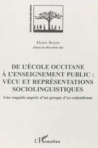 De l'école occitane à l'enseignement public: vécu et représentations sociolinguistiques_cover