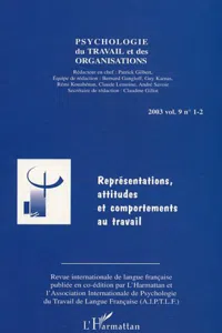 Représentations, attitudes et comportements au travail_cover