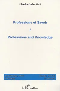 Professions et savoir_cover