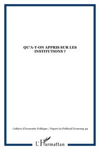 Qu'a-t-on appris sur les institutions ?_cover