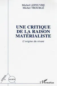 Une Critique de la raison matérialiste_cover