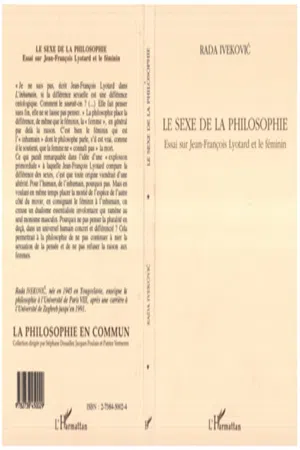 LE SEXE DE LA PHILOSOPHIE