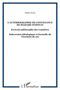 L'autobiographie de convenance de Madame d'Epinay_cover