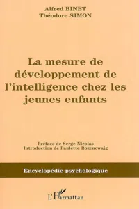 La mesure du développement de l'intelligence chez les jeunes enfants_cover