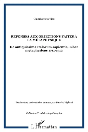 Réponses aux objections faites à la métaphysique