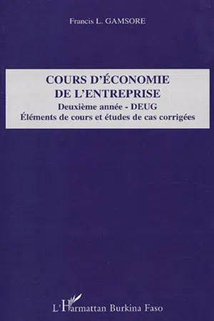 Cours d'économie de l'entreprise