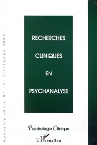 RECHERCHES CLINIQUES EN PSYCHANALYSE_cover