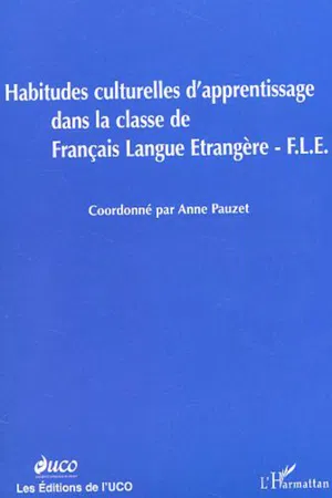 HABITUDES CULTURELLES D'APPRENTISSAGE