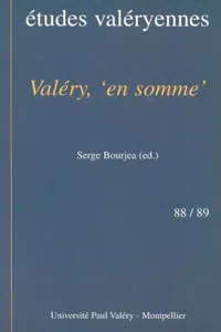 VALÉRY, « EN SOMME »_cover