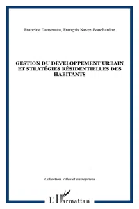 GESTION DU DÉVELOPPEMENT URBAIN ET STRATÉGIES RÉSIDENTIELLES DES HABITANTS_cover