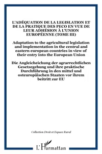 L'adéquation de la legislation et de la pratique des PECO en vue de leur adhésion à l'Union Européenne_cover