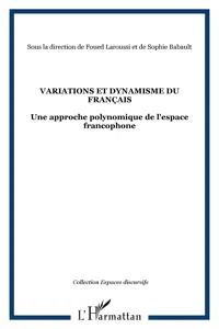 VARIATIONS ET DYNAMISME DU FRANÇAIS_cover