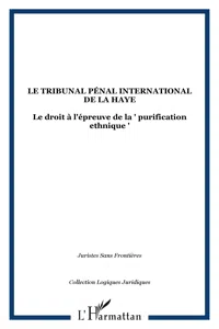 LE TRIBUNAL PÉNAL INTERNATIONAL DE LA HAYE_cover