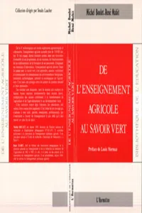 De l'enseignement agricole au savoir vert_cover