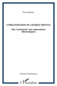 L'organisation du lexique mental_cover