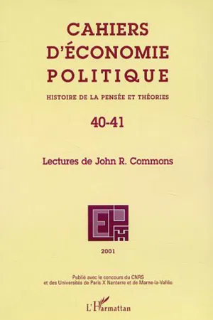 LECTURES DE JOHN R. COMMONS