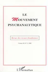 Le Mouvement Psychanalytique Vol. III, 1_cover